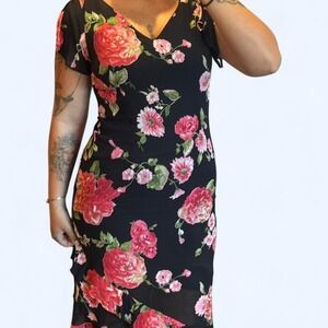 Carol Andersen black floral midi